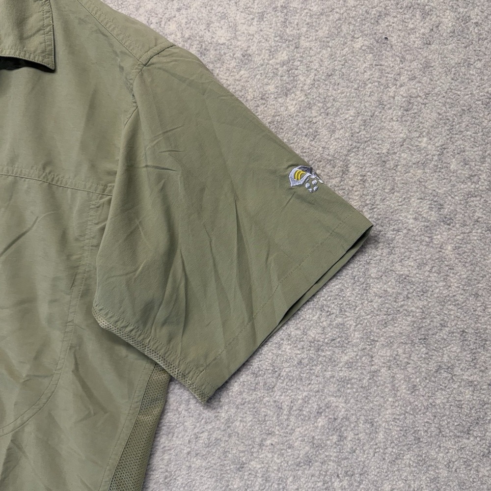 Mountain Hardwear Mens M Hiking Shirt Green Short Sleeve Vented‎ Outdoor Trail - Picture 2 of 12